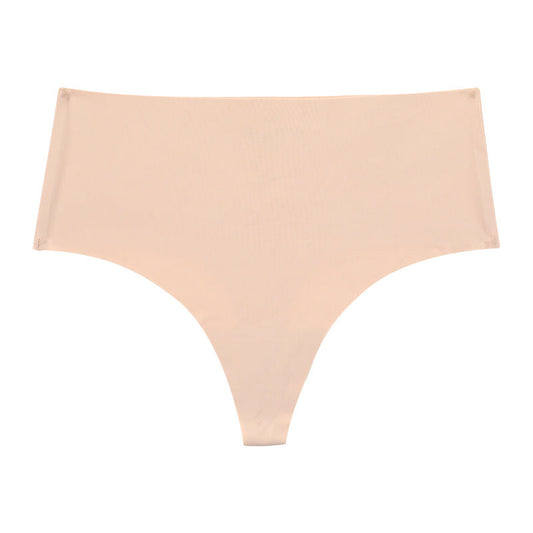 High Waisted Seamless Thong - Nude