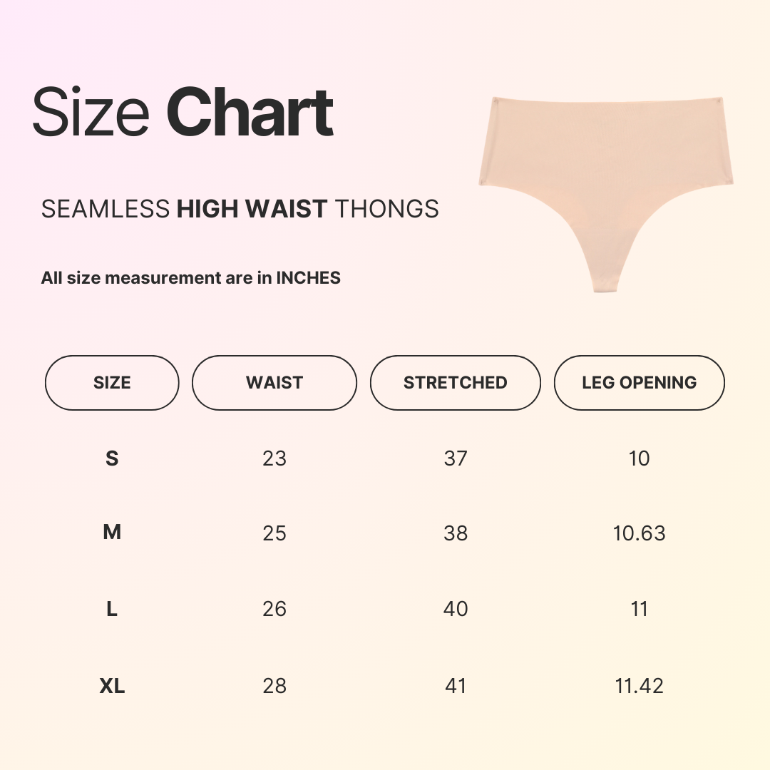 High Waisted Seamless Thong - Nude