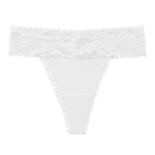 Lace thongs - White