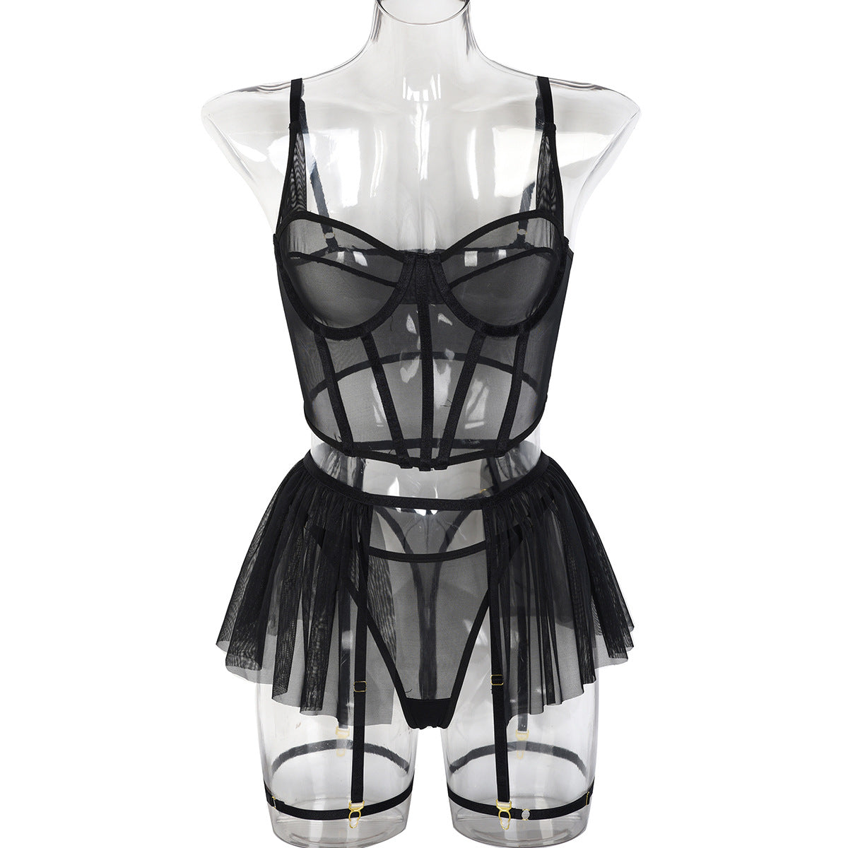 Forbidden Sexy Black Lace Skirt Set - Shop Hollywood Lingerie Online in Pakistan